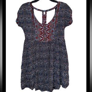 Free People XS Hippie Boho Top Aztec patterned